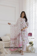 Printed Cotton Anarkali Kurti With Pant And Dupatta-ISKWSUFC130624W