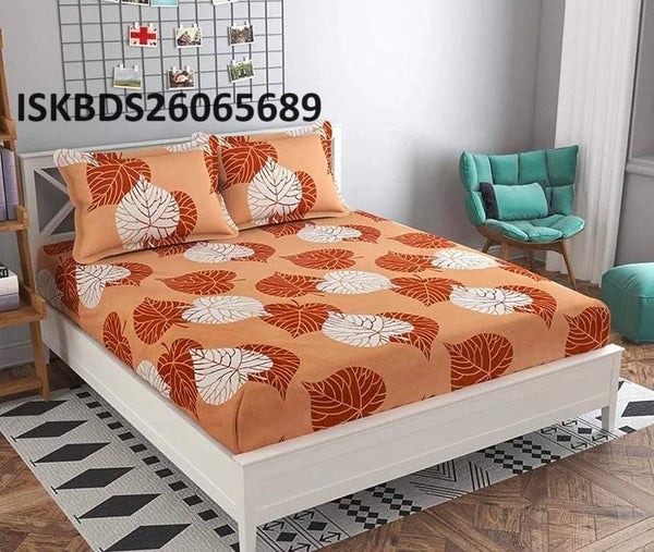 3 Pc Fitted Glace Cotton Bedsheet Set-ISKBDS26065689