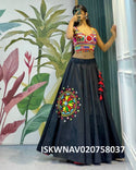 Embroidered Cotton Silk Lehenga With Blouse-ISKWNAV020758037