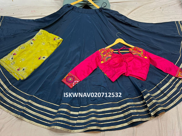 Cotton Silk Lehenga With Gamthi Blouse And Dupatta-ISKWNAV020712532