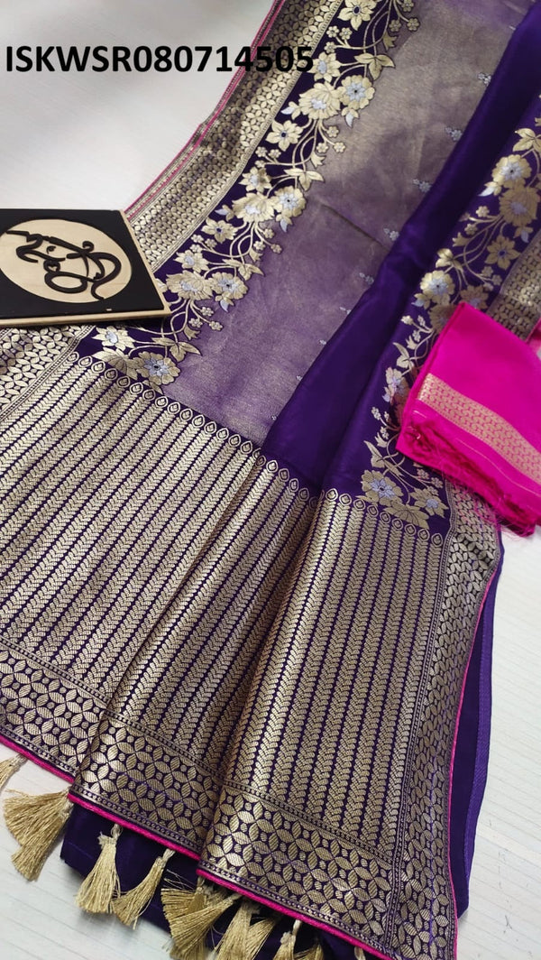 Zari Weaved Munga Silk Saree With Blouse-ISKWSR080714505