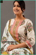 Printed Cotton Kurti With Pant And Dupatta-ISKWSU0807ND1877