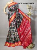 Ikkat Printed Silk Saree With Blouse-ISKWSR090714508