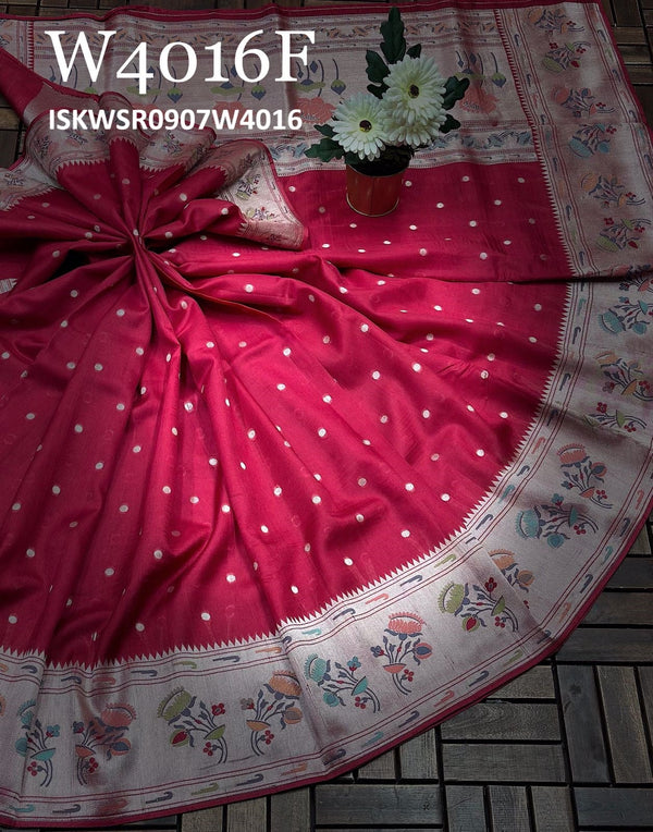 Matka Silk Saree With Brocade Blouse-ISKWSR0907W4016