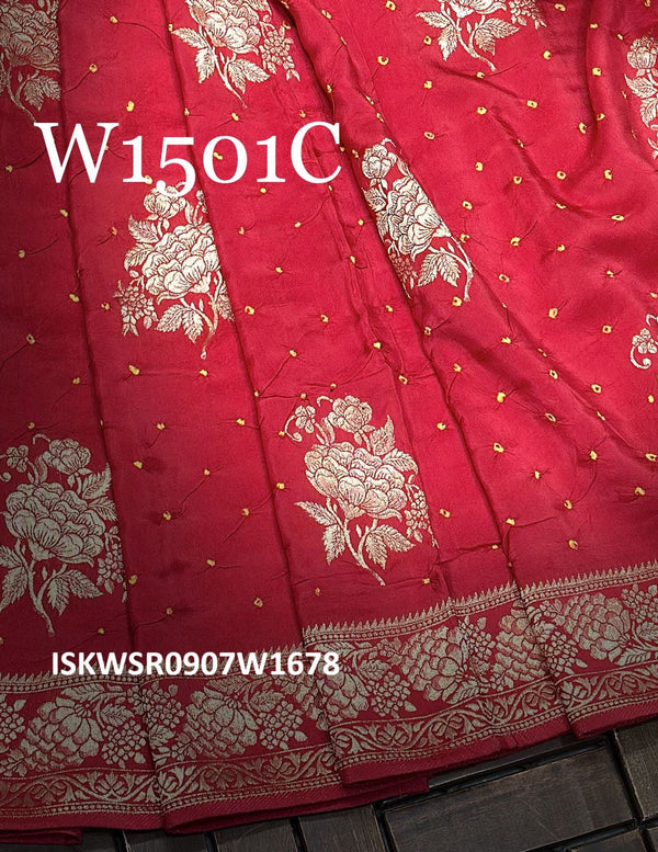 Bandhani Digital Printed Silk Saree With Contrast Blouse-ISKWSR0907W1678