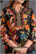 Floral Printed Cotton Kurti With Afghani Pant And Dupatta-ISKWSU0907ND2934/ND2935