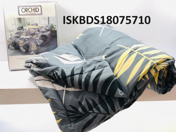 Glace Cotton Double Bedsheet With Pillow Cover And Comforter Set-ISKBDS18075710
