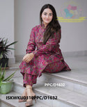 Kalamkari Printed Maslin Cotton Kurti With Maslin Pant-ISKWKU0310PPC/D1632