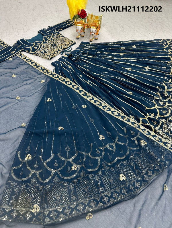 Embroidered Georgette Lehenga With Blouse And Dupatta-ISKWLH21112202