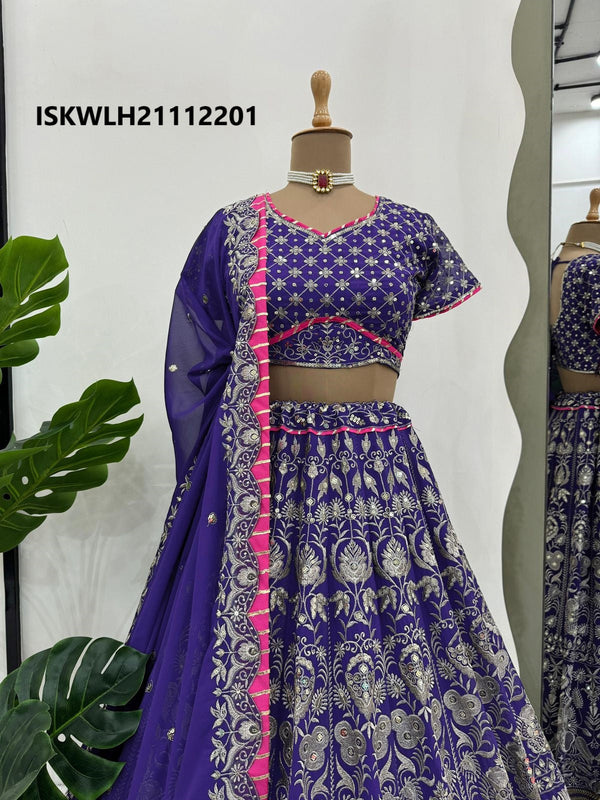 Embroidered Georgette Lehenga With Blouse And Dupatta-ISKWLH21112201