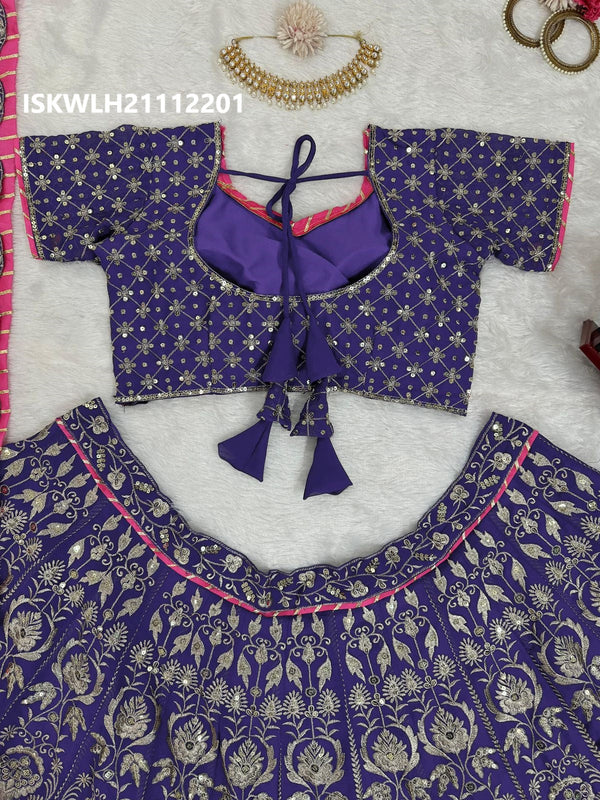 Embroidered Georgette Lehenga With Blouse And Dupatta-ISKWLH21112201