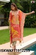 Printed Silk Kaftan With Pant-ISKWKFT1912255