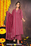 Printed Cotton A-Line Kurti With Pant And Dupatta-ISKWSU191218953