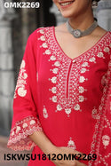 Embroidered Dobby Rayon Kurti With Cotton Pant And Kota Dupatta-ISKWSU1812OMK2269