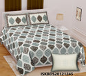 Ajrakh Printed Cotton King Size Bedsheet With Pillow Cover-ISKBDS20121245