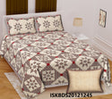 Ajrakh Printed Cotton King Size Bedsheet With Pillow Cover-ISKBDS20121245