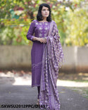 Khadi Cotton Kurti With Khadi Pant And Digital Printed Khadi Silk Dupatta-ISKWSU2012PPC/D1497