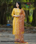 Embroidered Khadi Cotton Kurti With Pant And Hand Block Printed Kota Doriya Dupatta-ISKWSU2012PPC/D1553