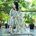 Hand Block Printed Cotton Kurti With Pant And Dupatta-ISKWSU2012PPC/D1022