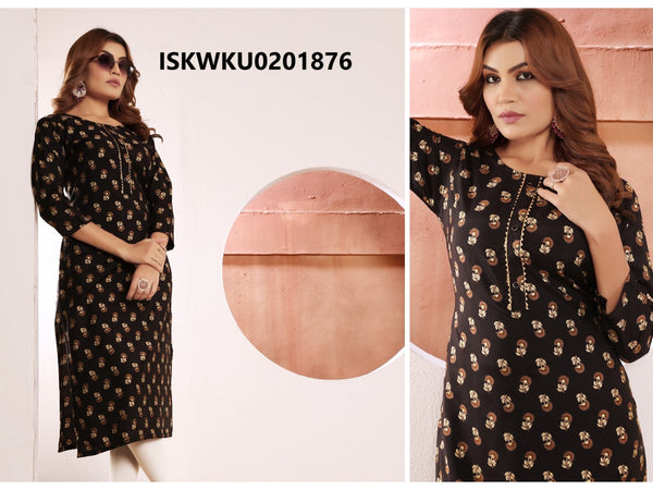 Printed Viscose Maslin Kurti-ISKWKU0201876