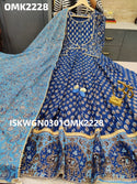 Gold Printed Art Silk Gown With Kota Doriya Dupatta-ISKWGN0301OMK2228