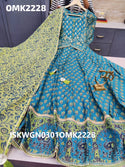 Gold Printed Art Silk Gown With Kota Doriya Dupatta-ISKWGN0301OMK2228