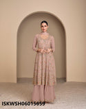 Embroidered Georgette Anarkali Kurti With Sharara And Dupatta-ISKWSH0601565