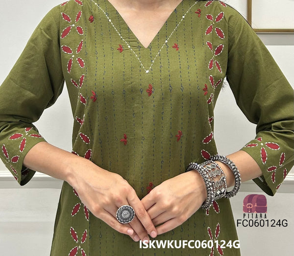 Printed Cotton Kurti With Palazzo-ISKWKUFC060124G/FC060124P