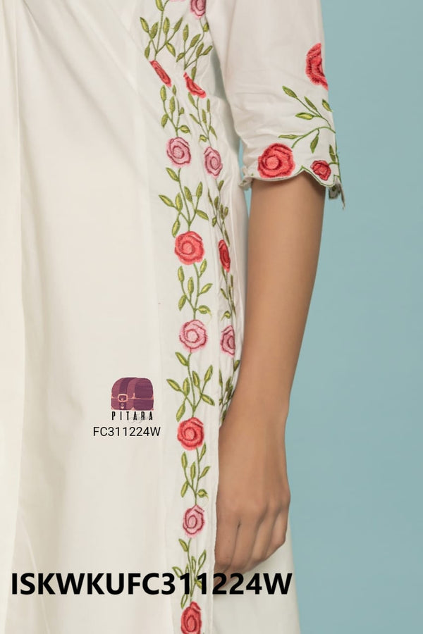 Embroidered Cotton Silk Kurti With Pant-ISKWKUFC311224W