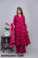 Printed Cotton Kurti With Pant And Dupatta-ISKWSU080112504