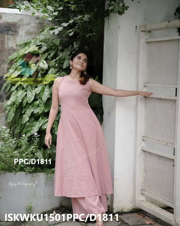 Khadi Cotton A-Line Kurti With Palazzo-ISKWKU1501PPC/D1811