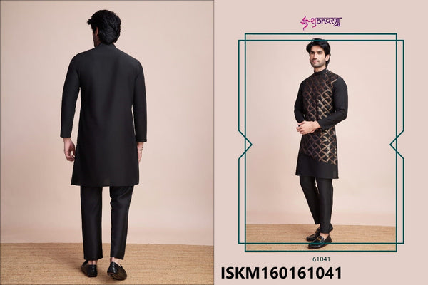 Men's Sequined Silk Kurta-ISKM160161044/61043/61042/61041