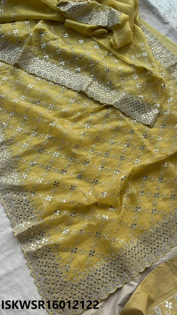 Embroidered Silk Saree With Blouse-ISKWSR16012122