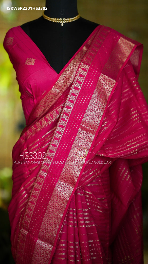 Sequined Munga Crepe Silk Saree With Blouse-ISKWSR2201HS3302