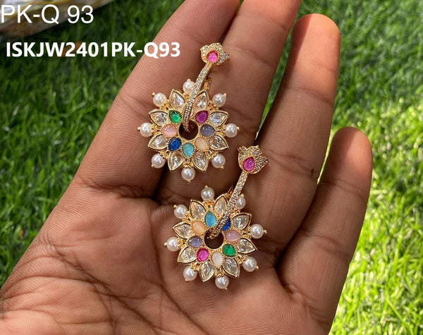 Kundan Earrings-ISKJW2401PK-Q-93