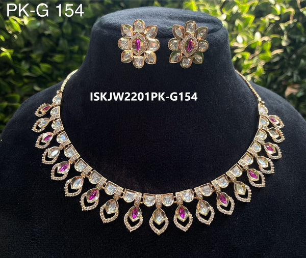 Kundan Jewelry Set-ISKJW2201PK-G154