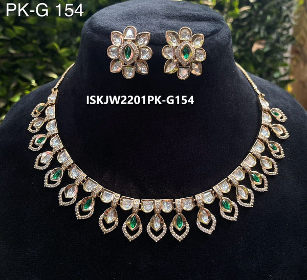 Kundan Jewelry Set-ISKJW2201PK-G154