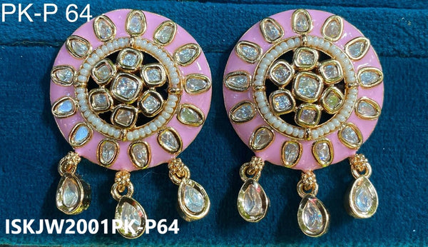 Kundan Earrings-ISKJW2001PK-P64