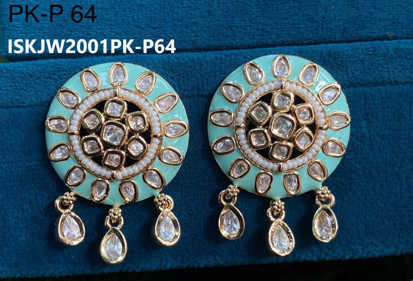 Kundan Earrings-ISKJW2001PK-P64