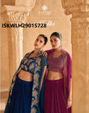 Embroidered Chinon Silk Lehenga With Crop Top And Organza Silk Jacket-ISKWLH29015728