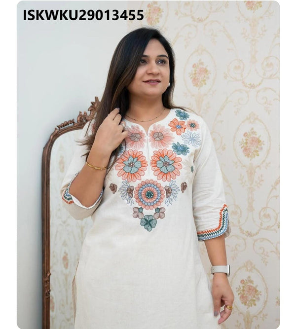 Embroidered Cotton Kurti With Pant-ISKWKU29013455