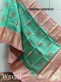 Zari Weaved Silk Saree With Contract Blouse-ISKWSR1204W5155
