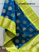Zari Weaved Silk Saree With Contract Blouse-ISKWSR1204W5155