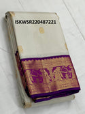 Kanchipuram Handloom Silk Saree With Contrast Blouse-ISKWSR220487221