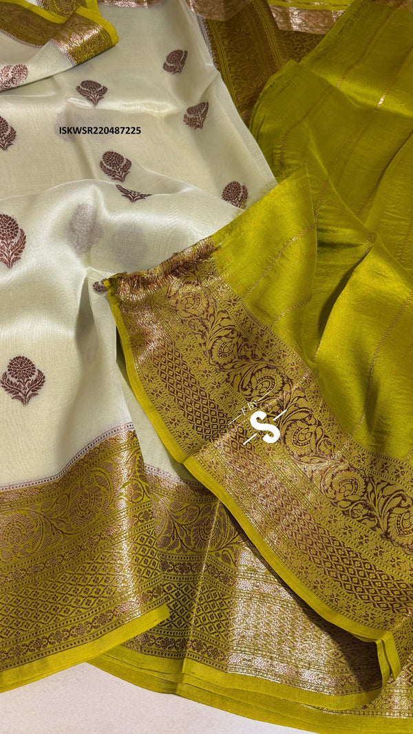 Banarasi Handloom Kora Organza Silk Saree With Blouse-ISKWSR220487225