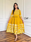 Block Printed Cotton Dress-ISKWDR2104Dk6453