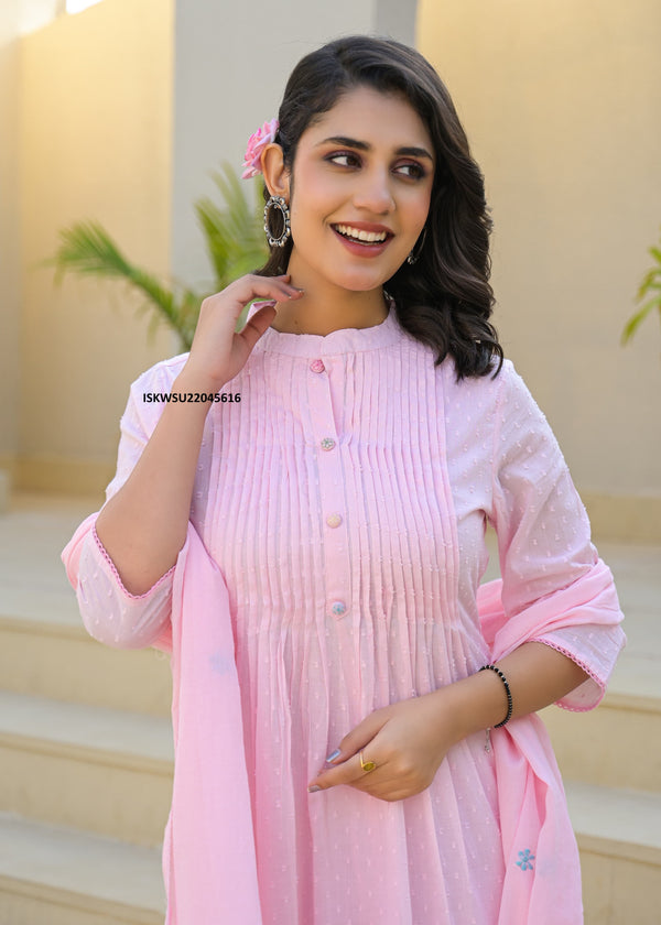 Embroidered Malmal Cotton With Pant And Dupatta-ISKWSU22045616