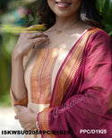 Handloom Cotton Anarkali Kurti With Pant And Cotton Dupatta-ISKWSU0205PPC/D1925