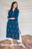 Printed Cotton Kurti With Pant-ISKWKU020521087