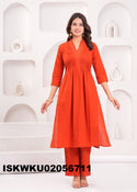 Sequined Malma Cotton Flared Kurti With Palazzo-ISKWKU02056711